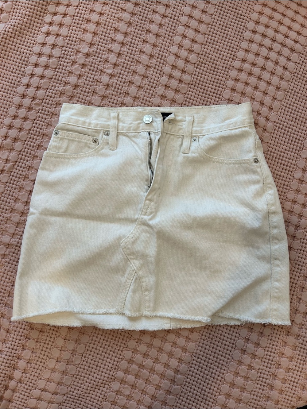 J. Crew Cream Denim Mini Skirt